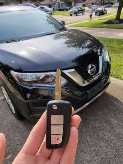 Our auto locksmith made a key replacement to the 2018 Nissan Rogue as the original key was lost in the Cypress area.